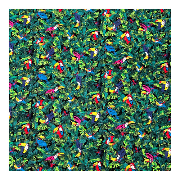 Hanmade Quilted Throw Tucan Bird Quilt Blanket 36" x 48" Tropical Forest - Picture 5 of 16